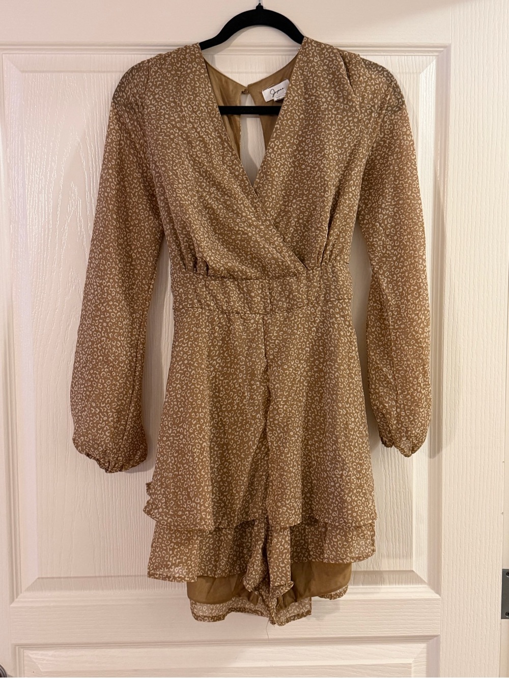 Animal Print Long-Sleeve Wrap Mini Jumper